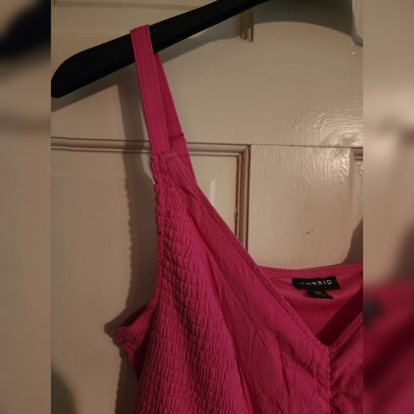 Torrid Lenny Smocked Bodice Midi Dress 00 (10/12) - Picture 7 of 16